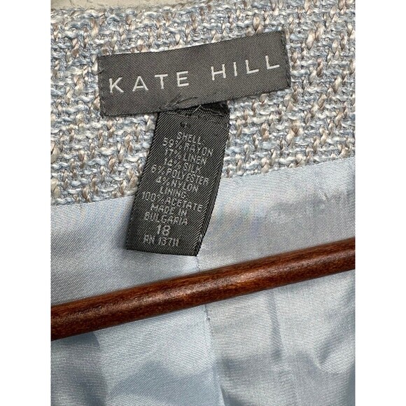 Kate Hill Tweed Linen Silk Blend Blazer Women’s‎ Size 18 - Picture 2 of 5